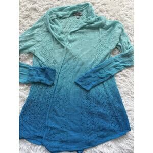 Olivia Sky Women’s L Blue/green Lightweight Cardigan Wrap Sweater. Pretty.